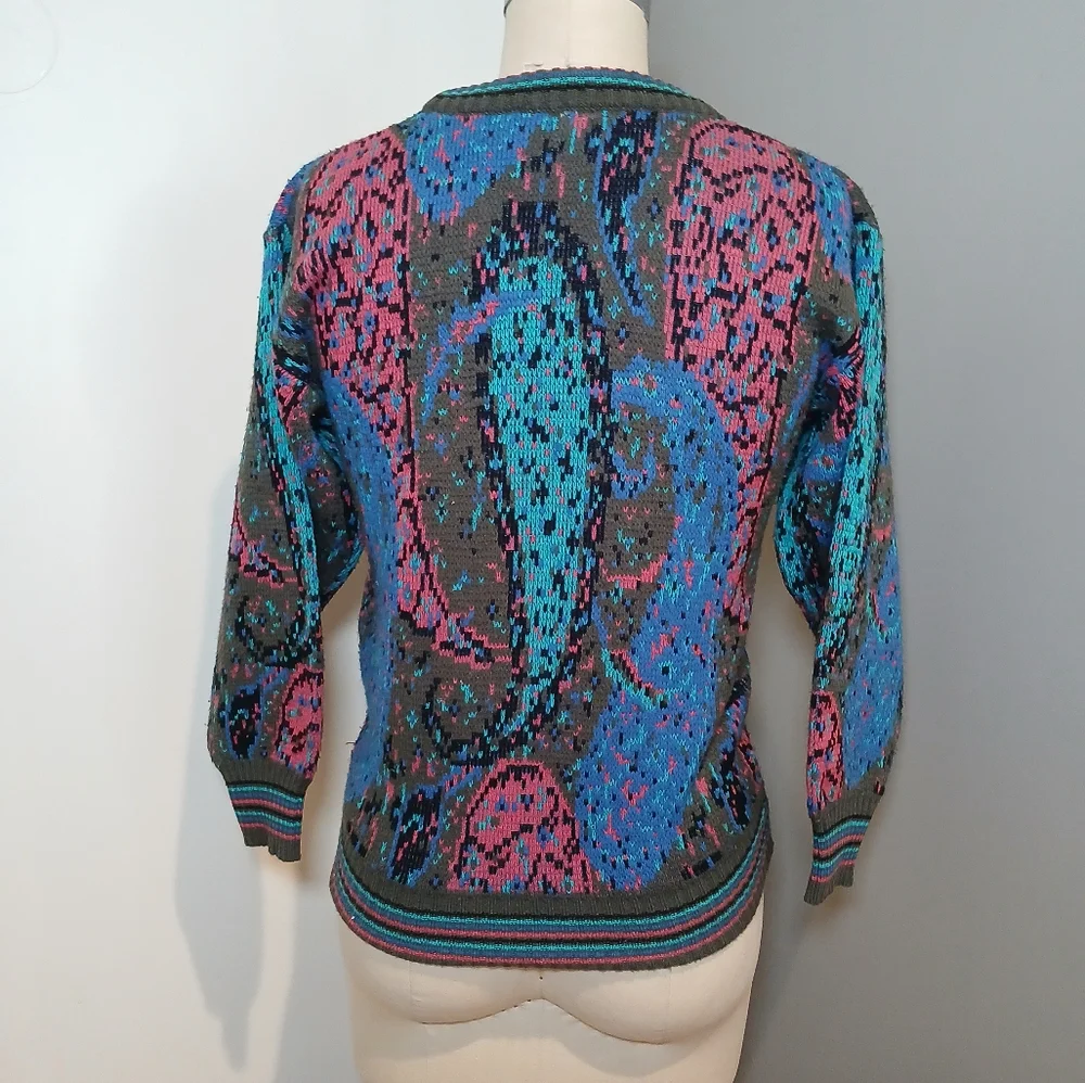 Vintage Gladys Bagley Colorful Patterned Women's Sweater / Size S